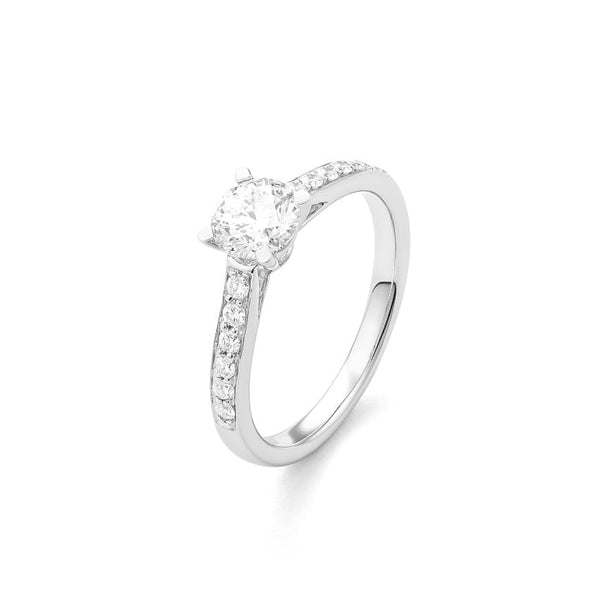 18 karaat witgouden ring met diamant 0.95 crt. - Solitair