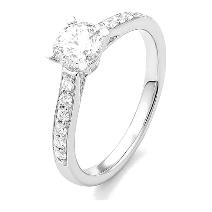 Met diamant 0.95 crt. - Solitair - Hutjens Solitair - 18k Witgoud
