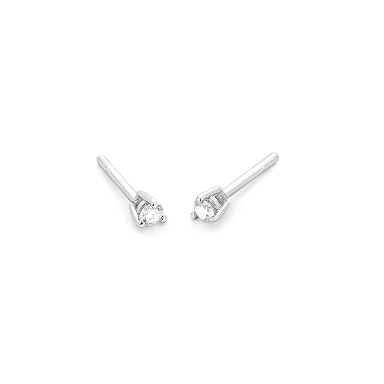 Oorstekers 3 poot chaton met diamant