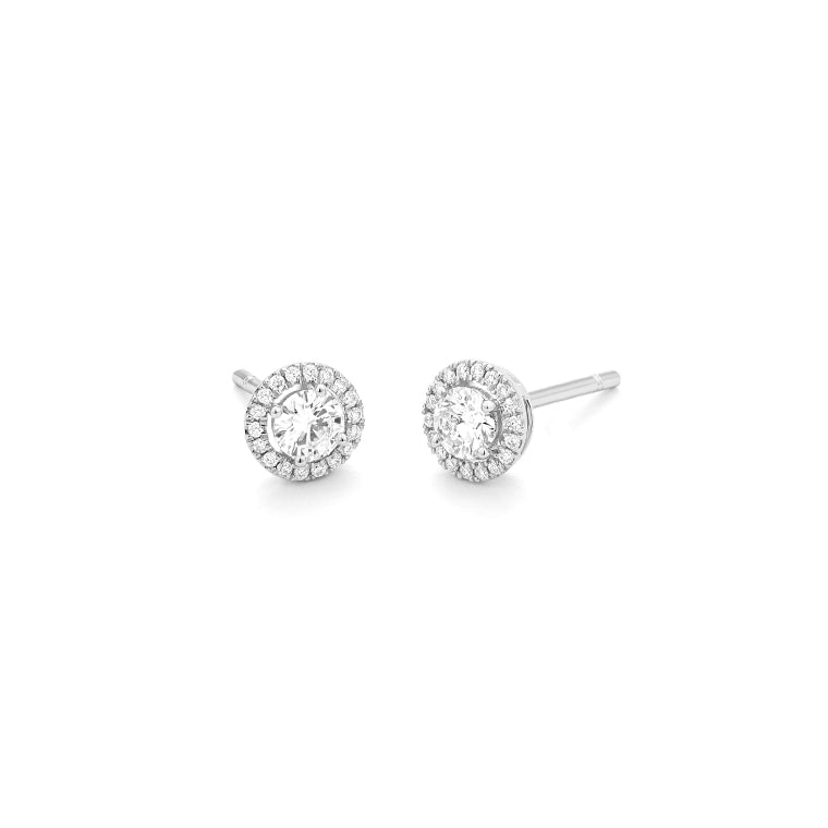 Halo oorstekers met diamanten