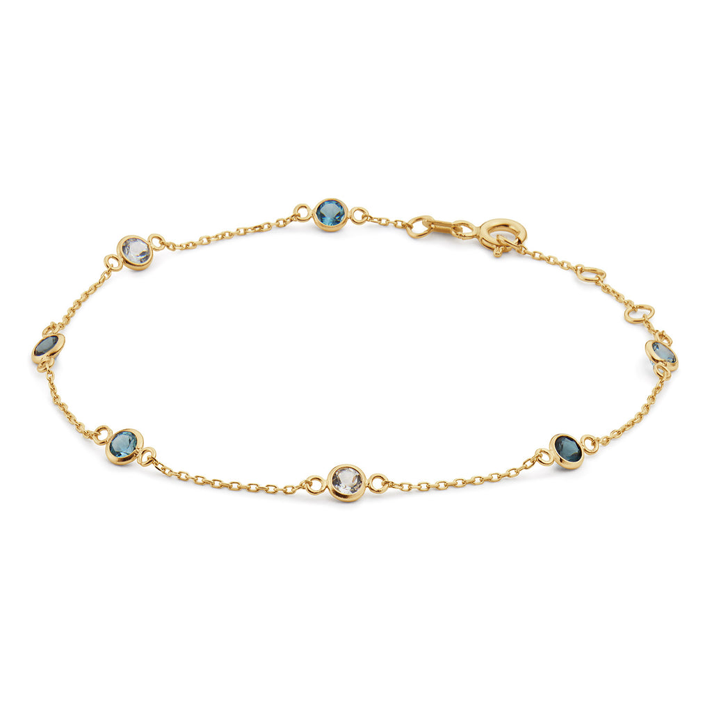 African Blue Topaz - Jackie - 14k Geelgoud