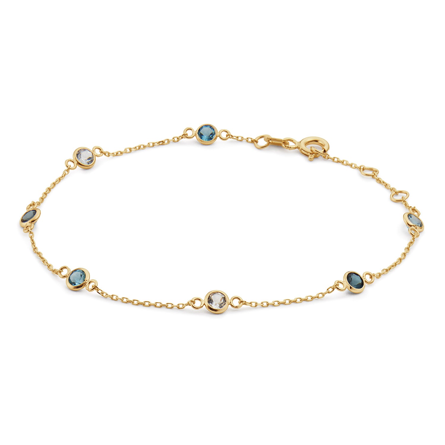 African Blue Topaz - Jackie - 14k Geelgoud