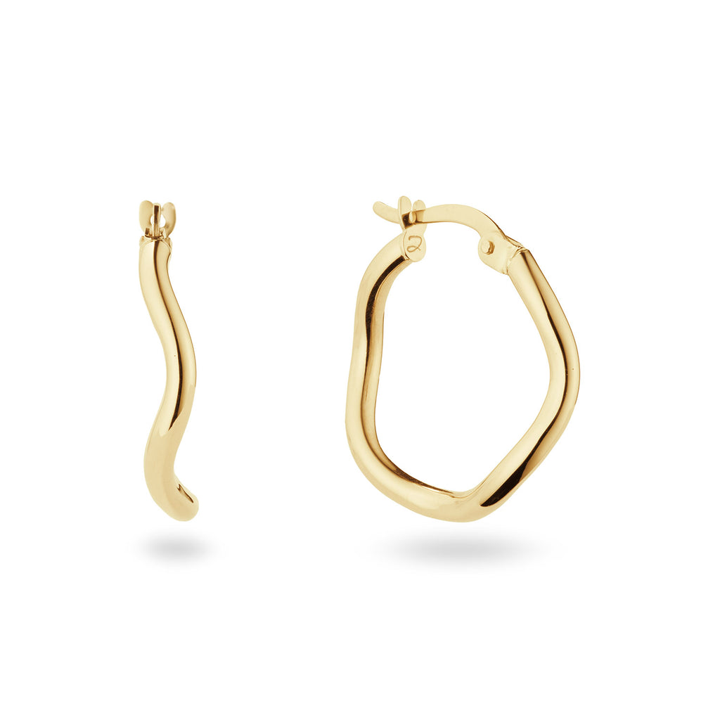 14 karaat geelgouden oorstekers - Jackie - Waterfront Hoops