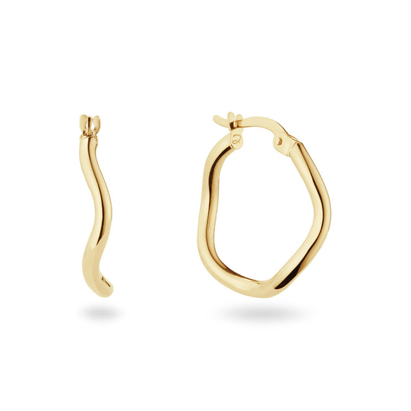 14 karaat geelgouden oorstekers - Jackie - Waterfront Hoops