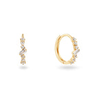 14 karaat geelgouden oorstekers - Jackie - Clifton White Topaz Hoops