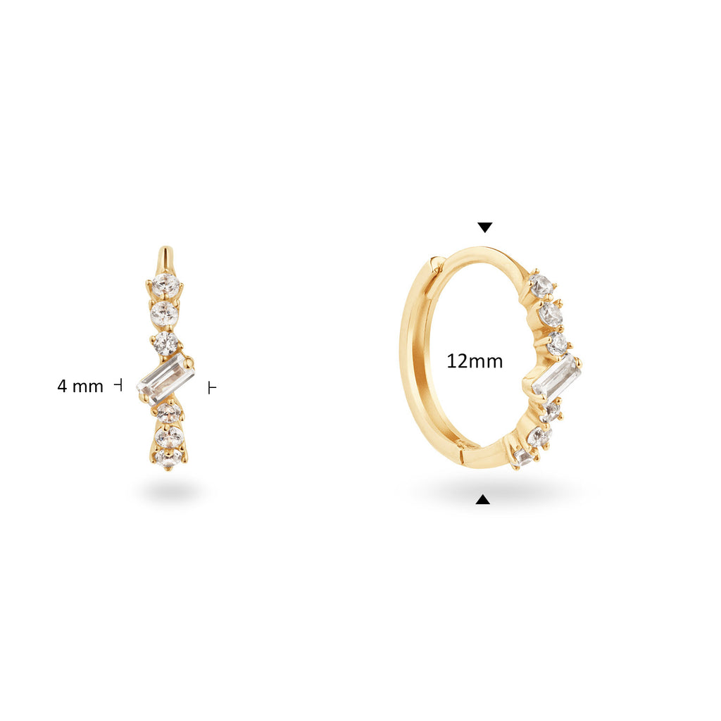 14 karaat geelgouden oorstekers - Jackie - Clifton White Topaz Hoops