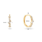 14 karaat geelgouden oorstekers - Jackie - Clifton White Topaz Hoops