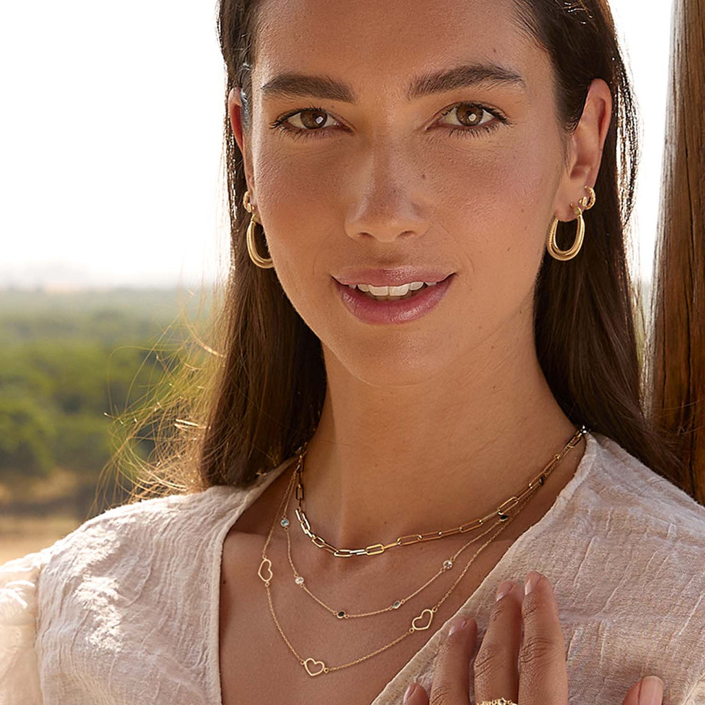 Safari Chic Hoops - Jackie - 14k Geelgoud