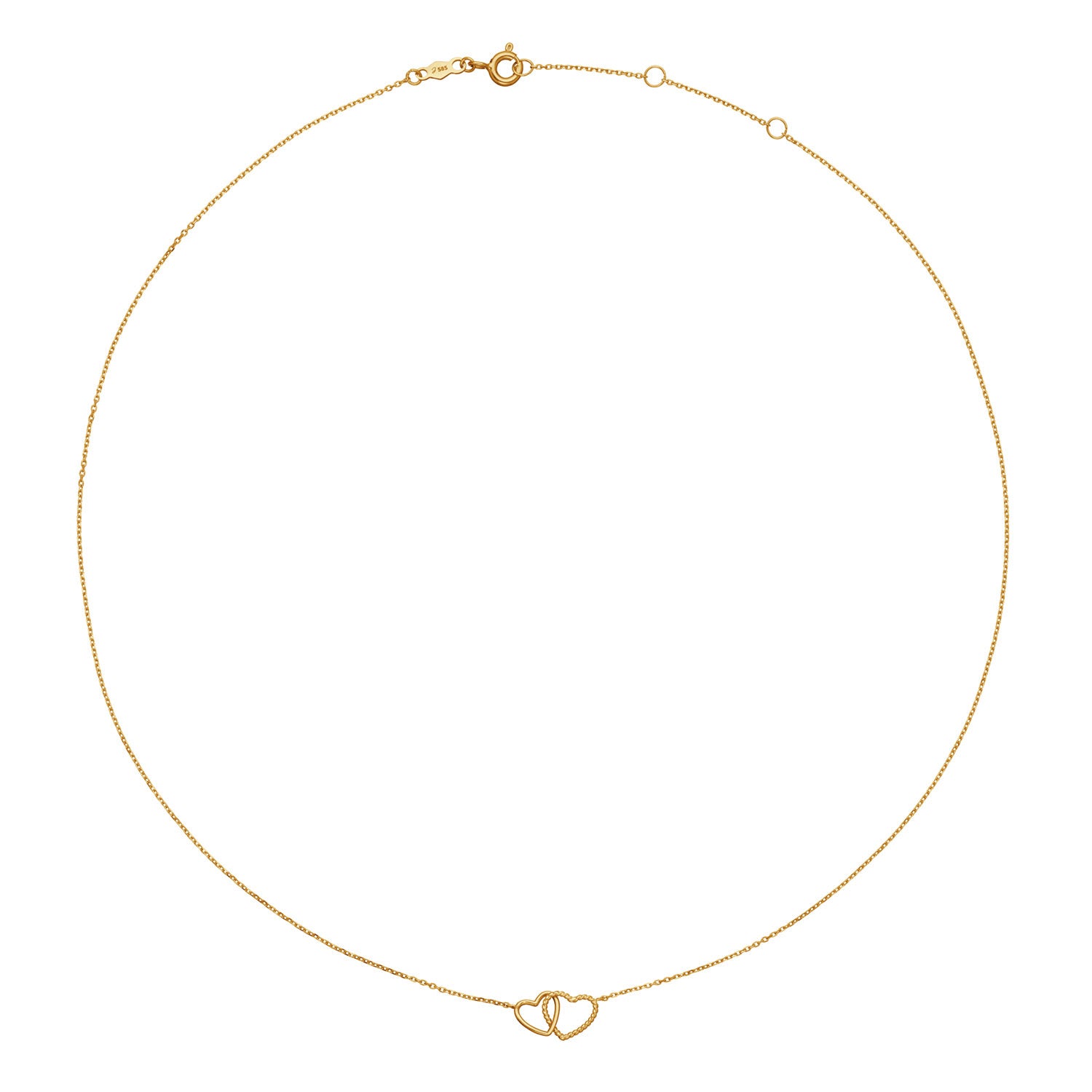 Connected Love Necklace - Jackie - 14k Geelgoud