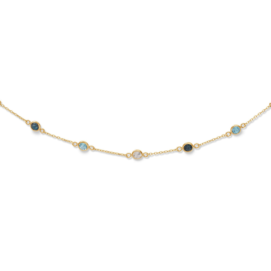 African Blue Topaz - Jackie - 14k Geelgoud