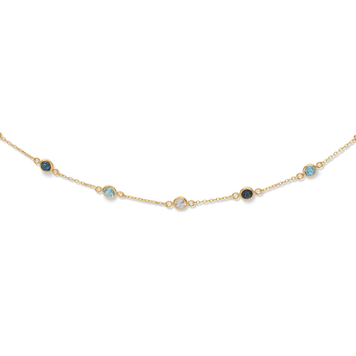 African Blue Topaz - Jackie - 14k Geelgoud
