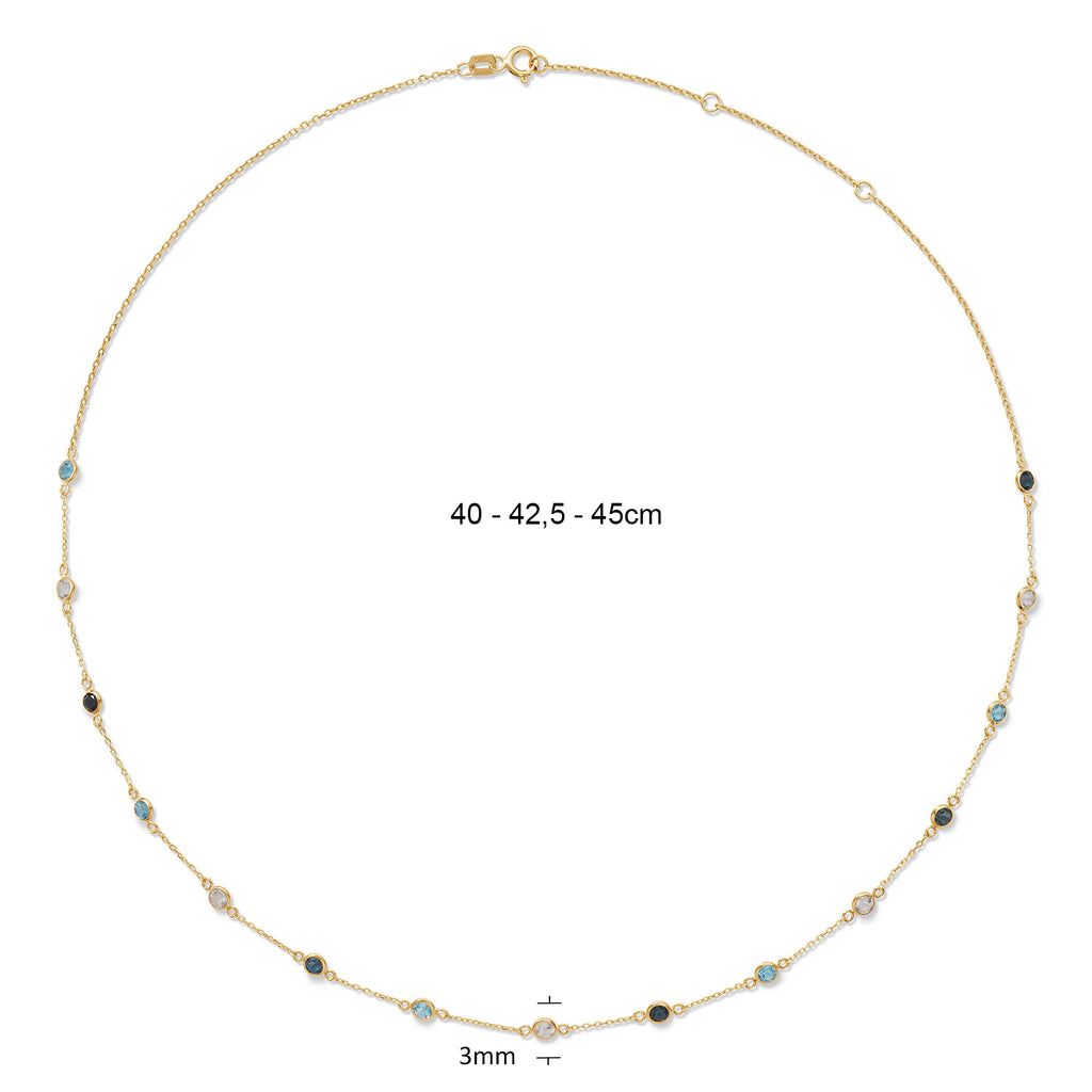 African Blue Topaz - Jackie - 14k Geelgoud