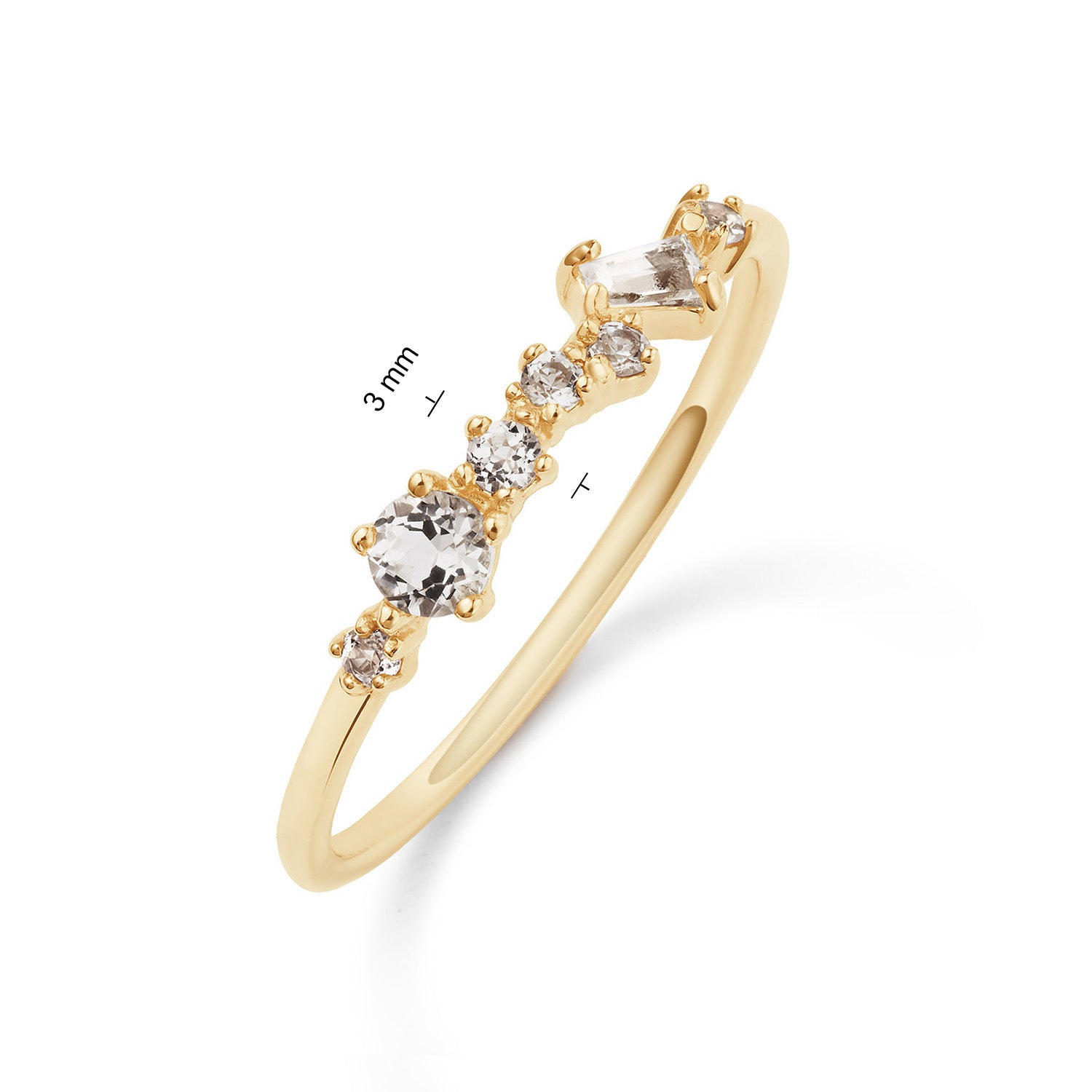 14 karaat geelgouden ring - Jackie - Clifton White Topaz Ring