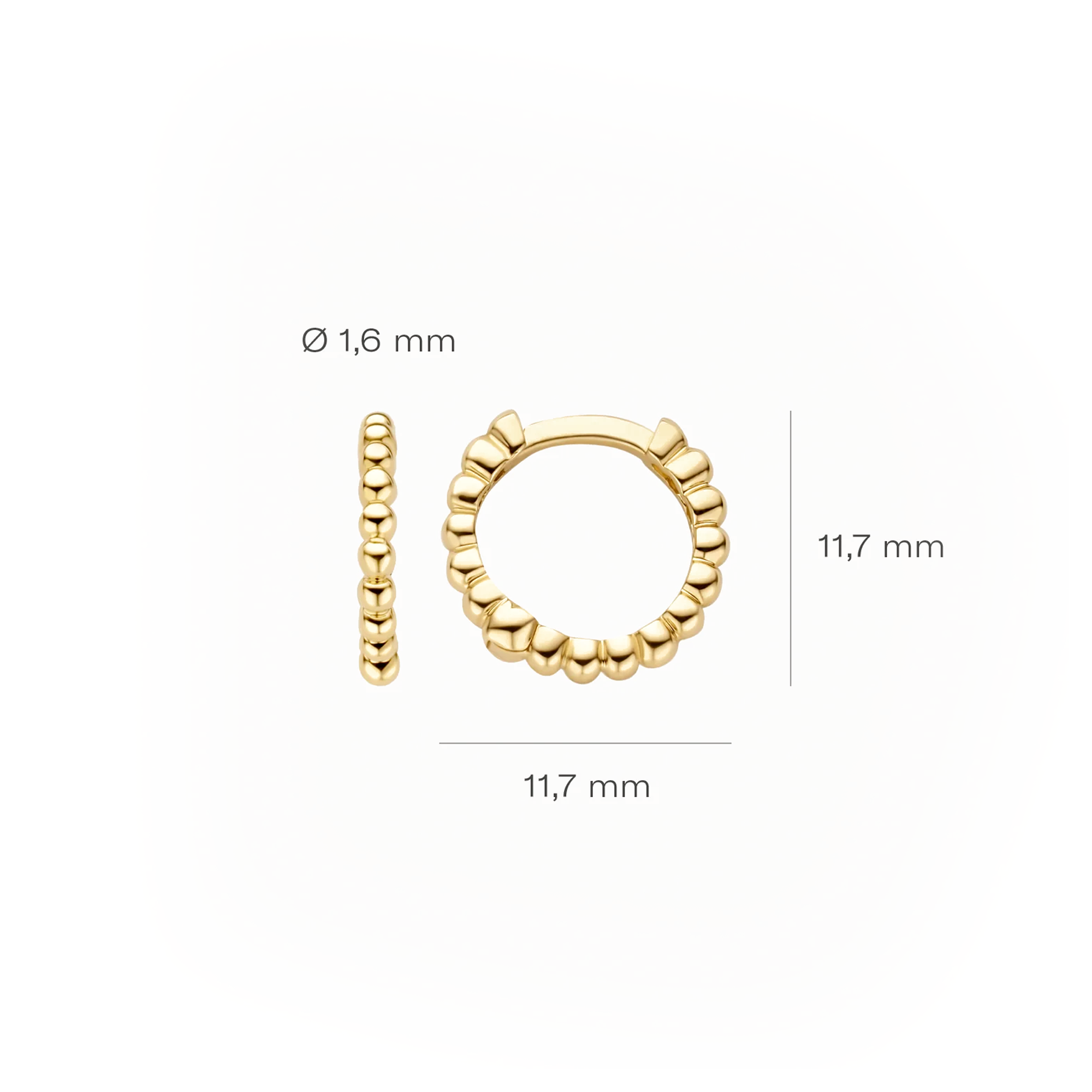 14 karaat geelgouden oorstekers - Blush - 7264YGO