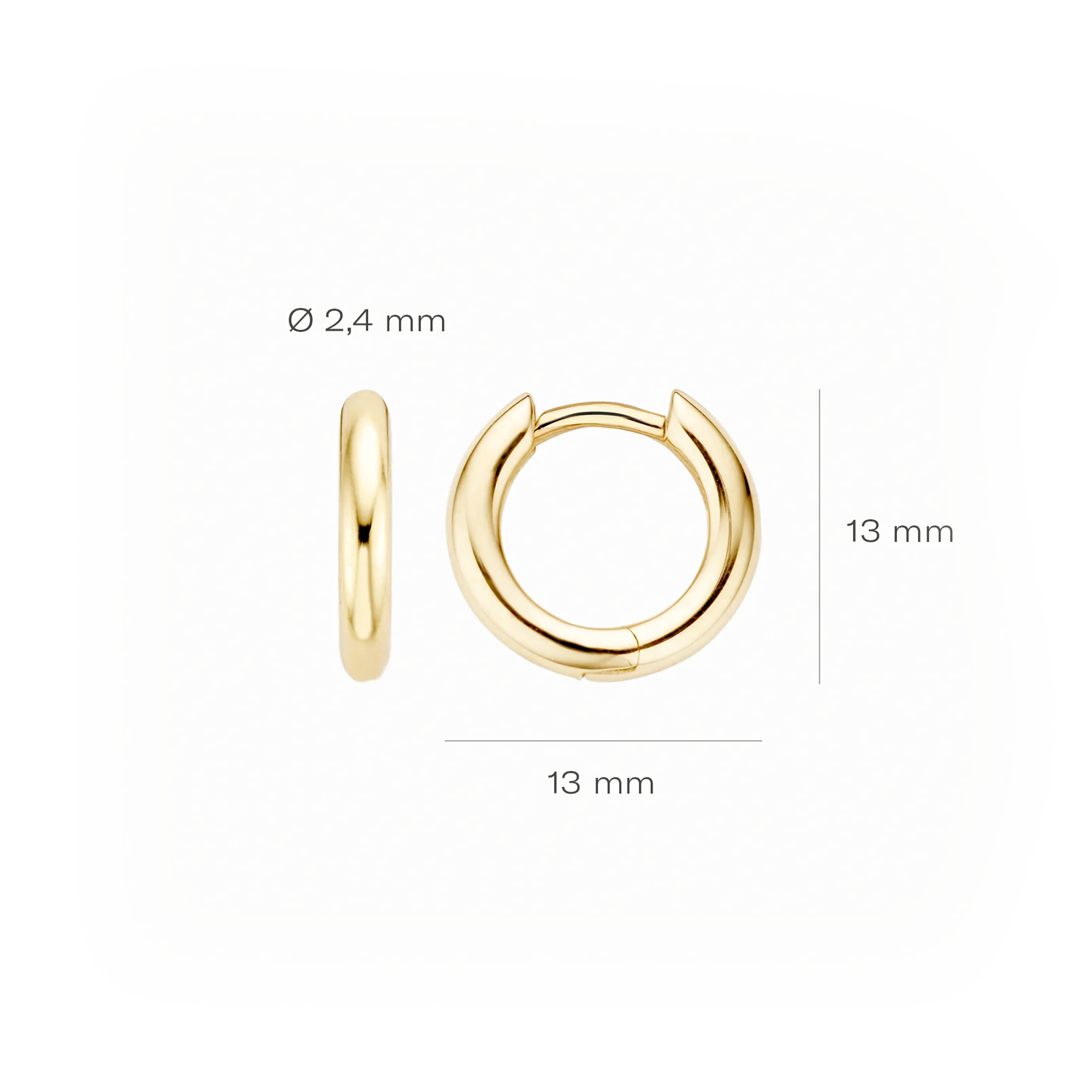 14 karaat geelgouden oorstekers - Blush - 7165YGO