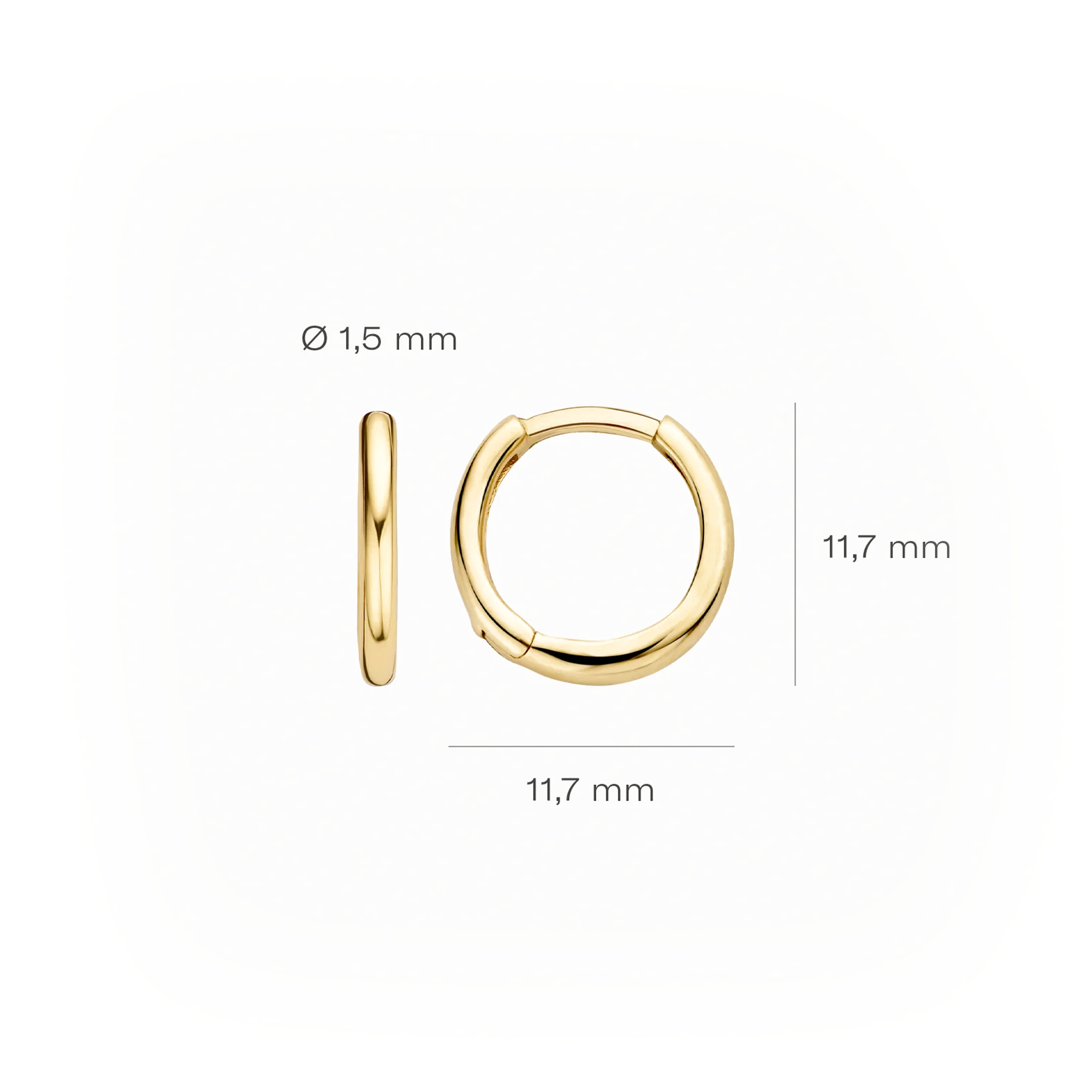 14 karaat geelgouden oorstekers - Blush - 7233YGO