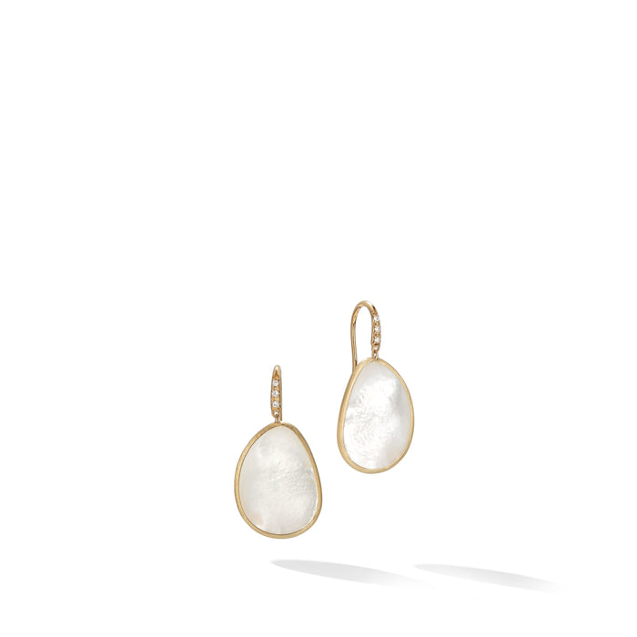 Lunaria - Oorbellen met parelmoer en diamant - Marco Bicego - 18k Geelgoud