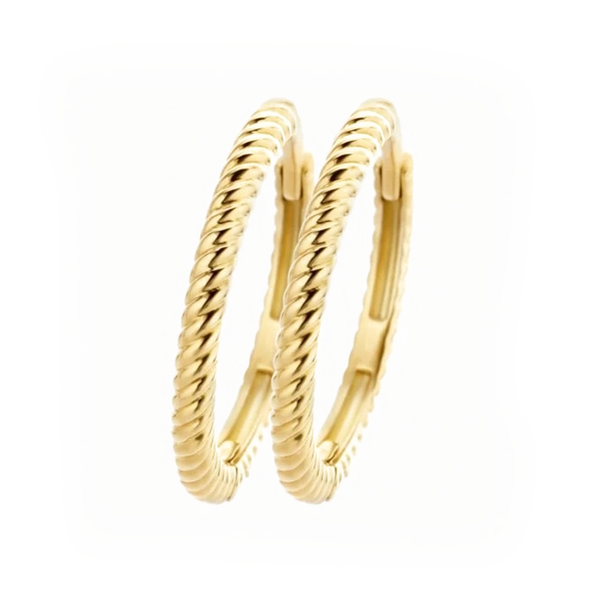 14 karaat geelgouden oorstekers - Blush - 7286YGO