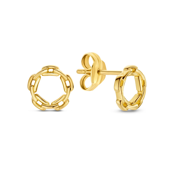 Baia Link Studs - Jackie - 14k Geelgoud