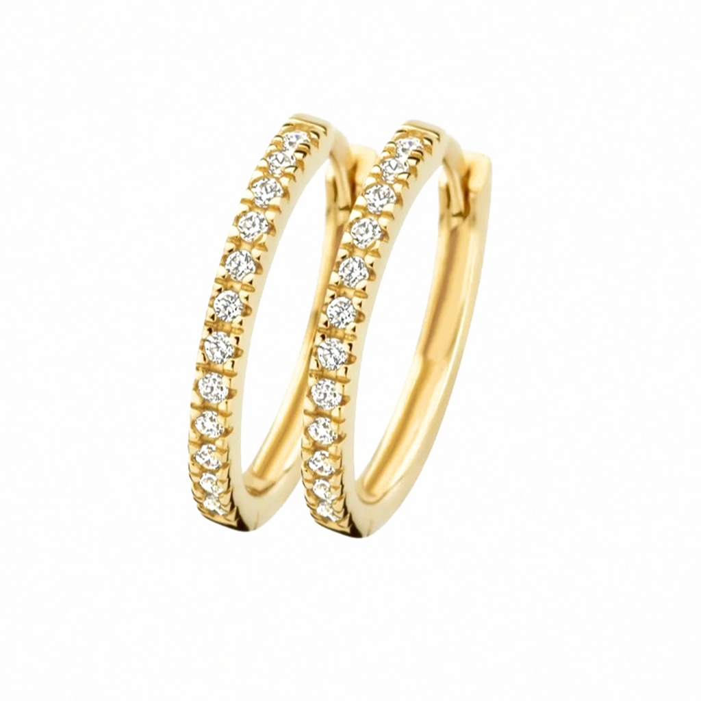 14 karaat geelgouden oorstekers - Blush - 7309YZI