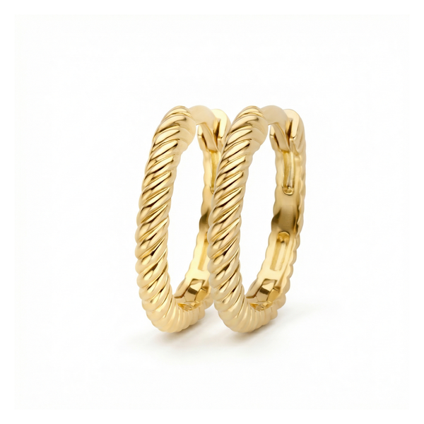 14 karaat geelgouden oorstekers - Blush - 7266YGO