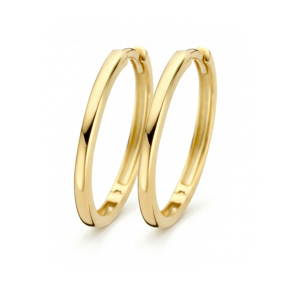 14 karaat geelgouden oorstekers - Blush - 7274YGO