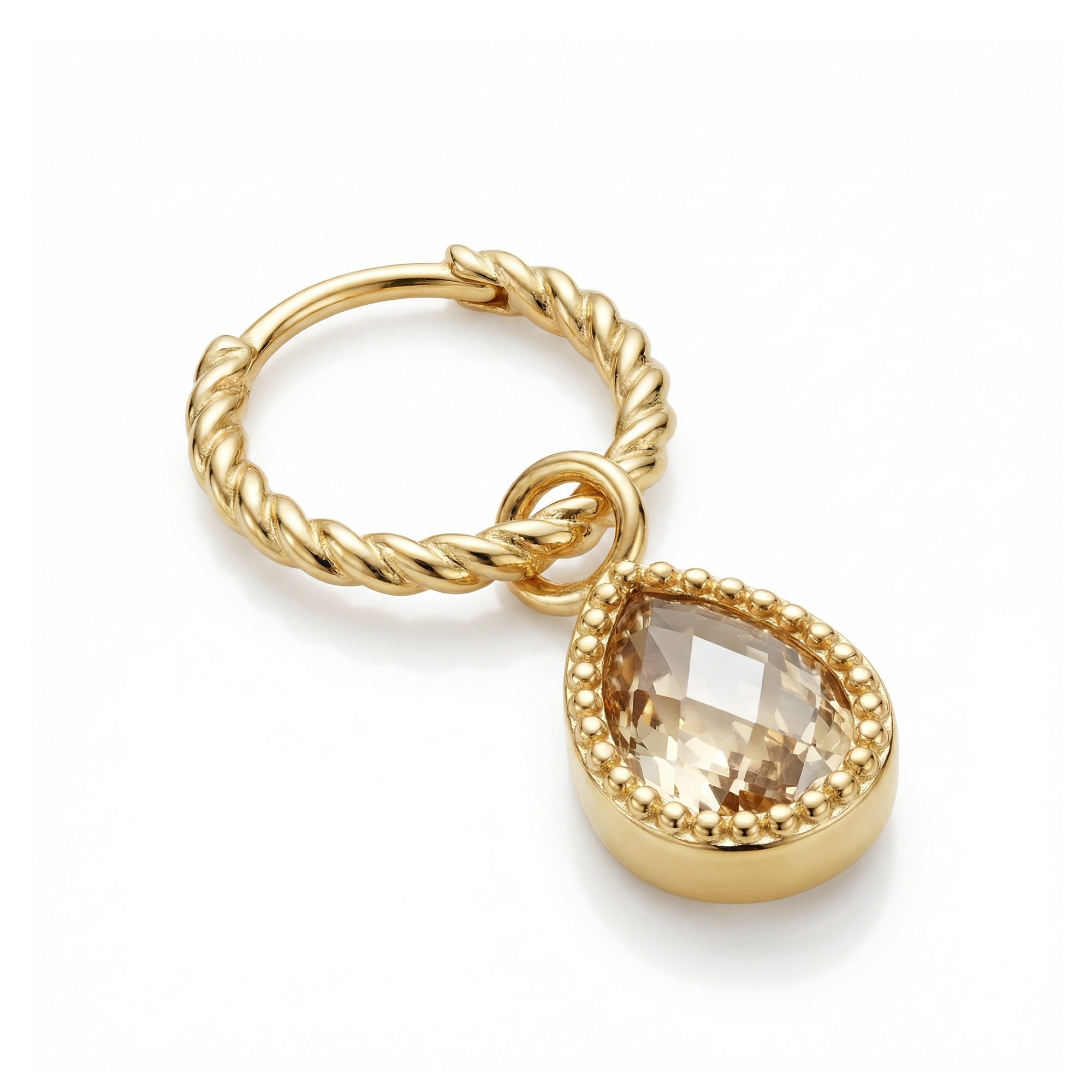 Amstel Citrine Hoops - Jackie - 14k Geelgoud