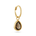 Amstel Smoky Quartz Hoops - Jackie - 14k Geelgoud
