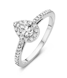 18 karaat 	witgouden dames ring  Grace met diamant0.30ct - Antonellis