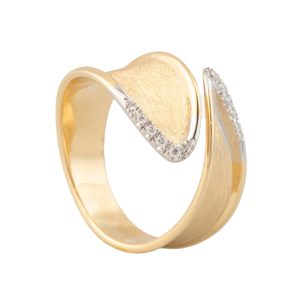 18 karaat geelgouden dames ring - Marco Bicego - Lunaria Twist Diamond
