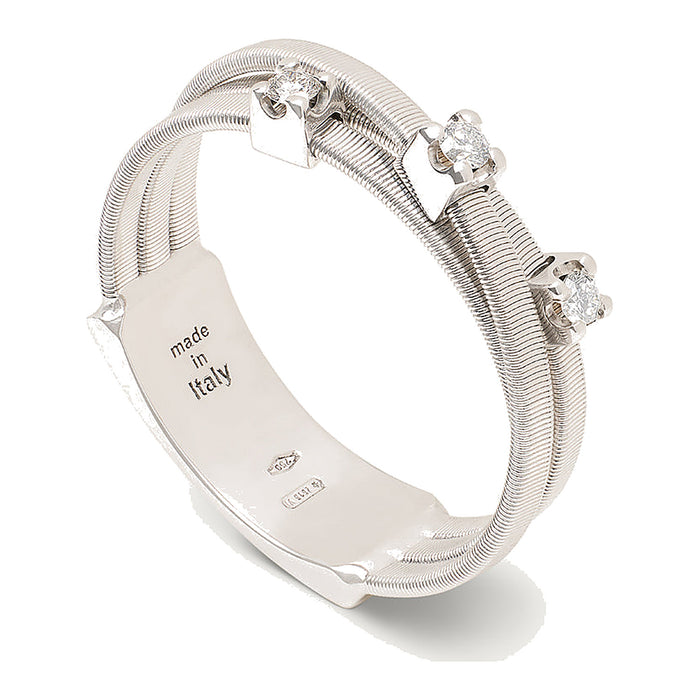 Goa - Driebaans ring met diamant - Marco Bicego - 18k Witgoud