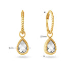 Amstel White Topaz Hoops - Jackie - 14k Geelgoud