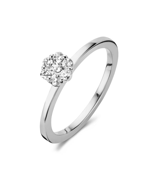 18 karaat witgouden dames ring Luna met diamant  0.20ct- Antonellis