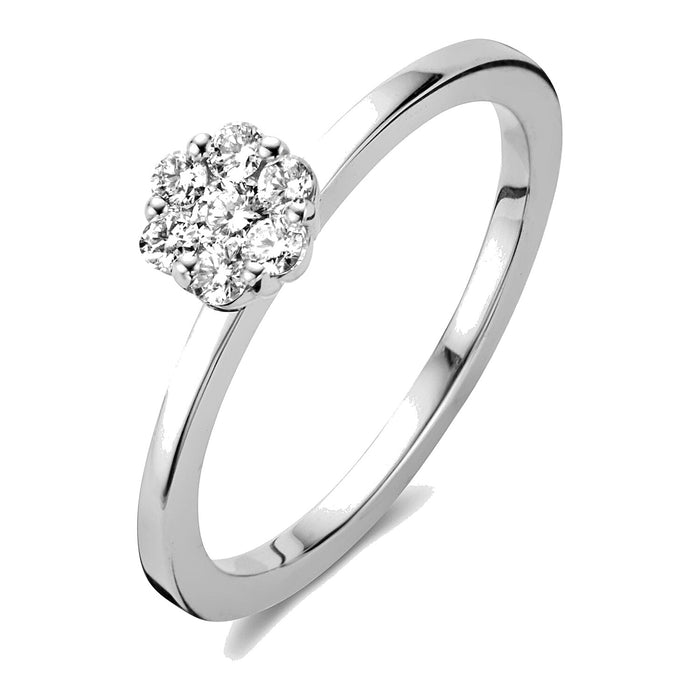Luna met diamant  0.20ct - Antonellis - 18k Witgoud