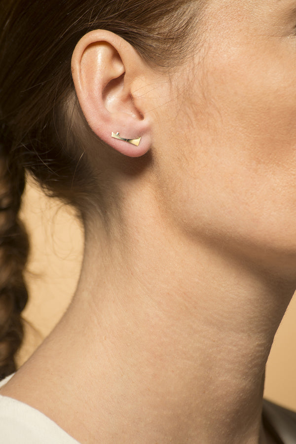 Gouden dames oorstekers - Archi