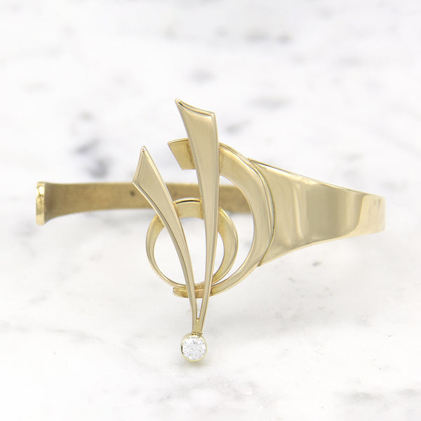 14 karaat geelgouden armband met diamant - Around