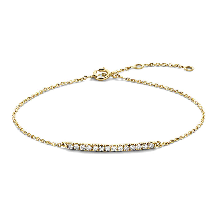 Met diamanten - Hutjens -  Railzetting - Hutjens Diamond - 14k Geelgoud