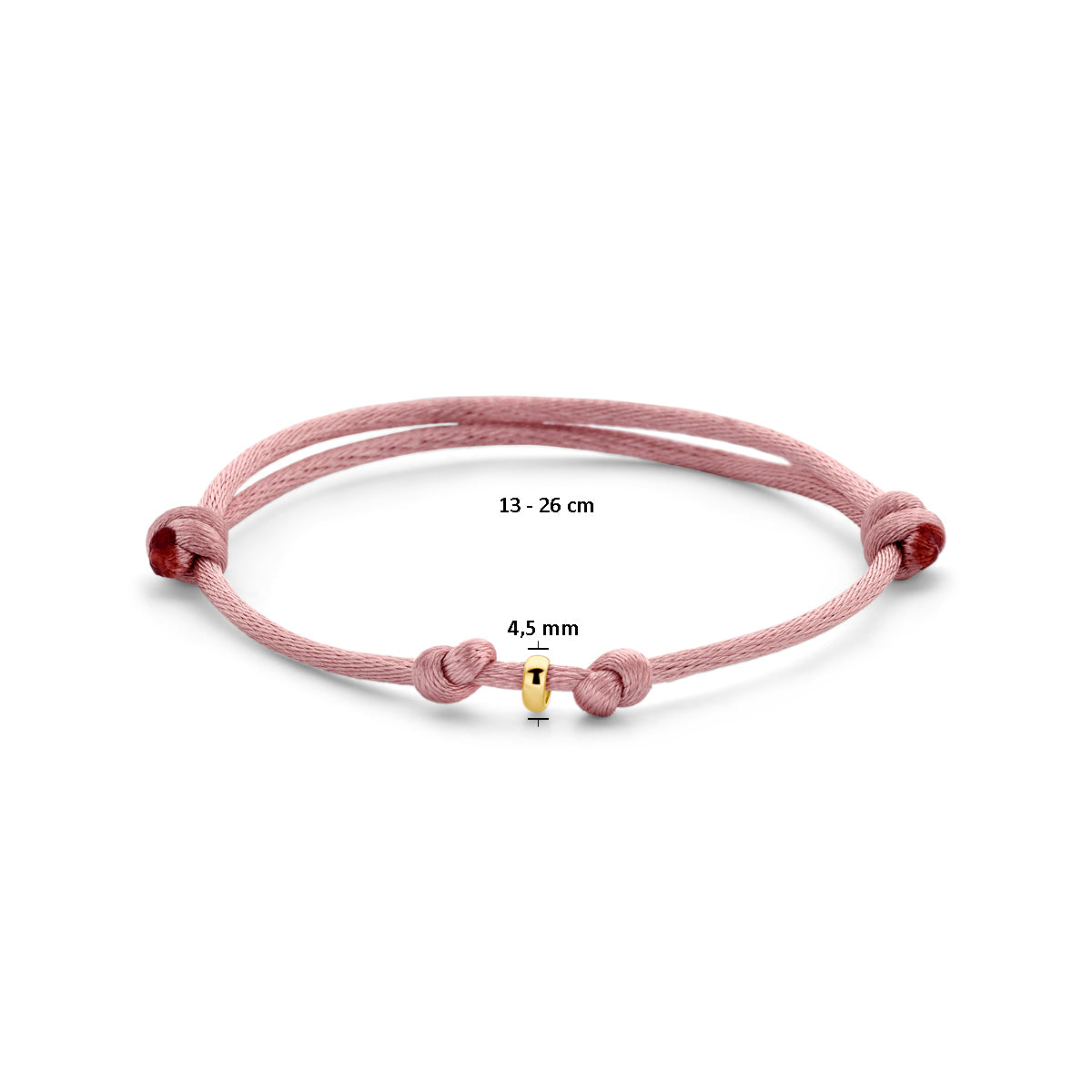 Satijn Armband Mini Roze gedragen