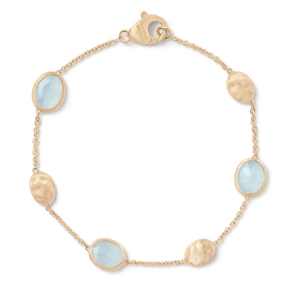 18 karaat geelgouden dames armband - Marco Bicego - Siviglia Aquamarijn