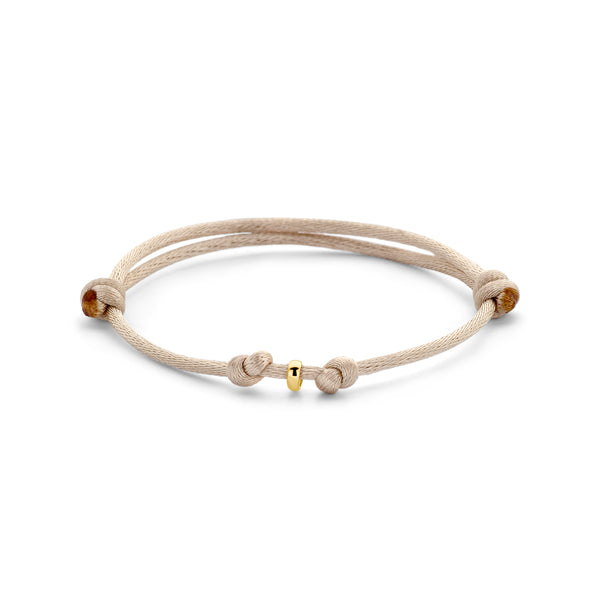 Satijn Armband Mini Beige - 14k Geelgoud