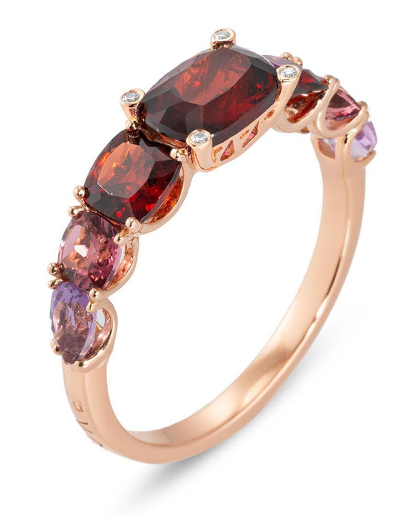 18 karaat roségouden dames ring met Granaat - Iris - Ponte Vecchio