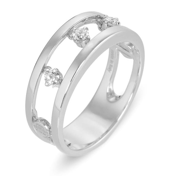 18 karaat witgouden dames ring met diamant - Sirio - Ponte Vecchio