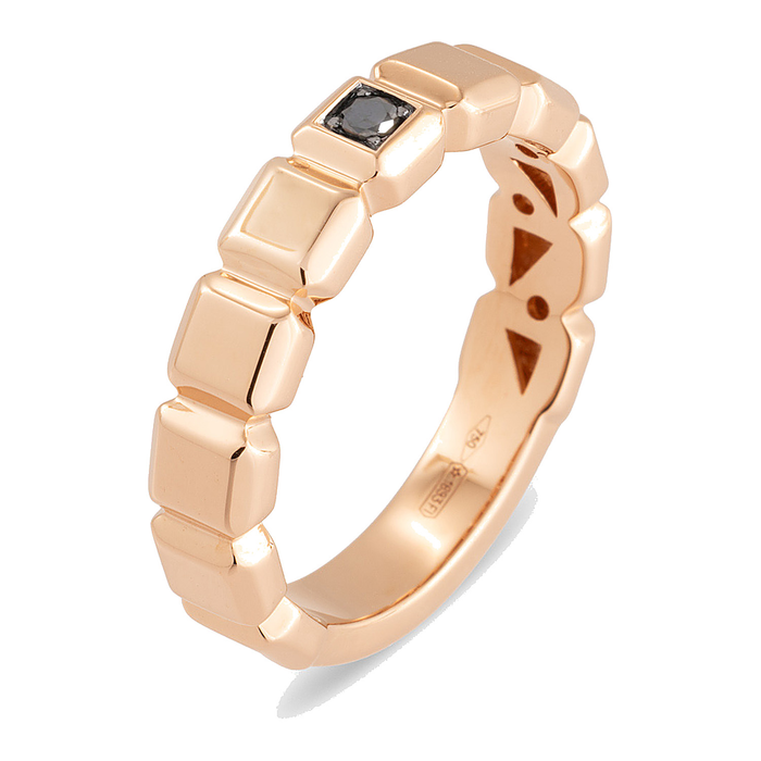 Met zwarte diamant - Iris Cube - Ponte Vecchio - 18k Roségoud