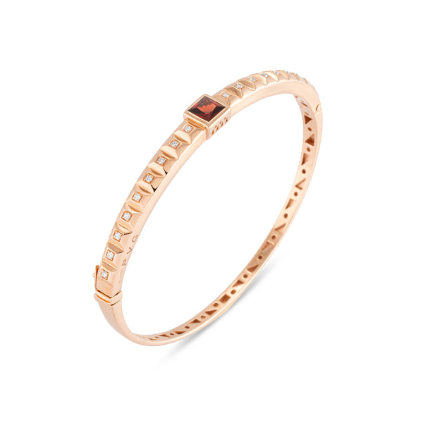18 karaat roségouden dames armband met Granaat - Iris Cube - Ponte Vecchio