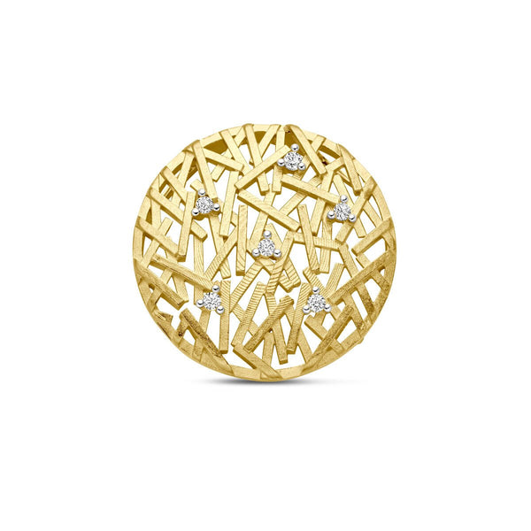 14 karaat geelgouden collier met diamant hanger - Hutjens