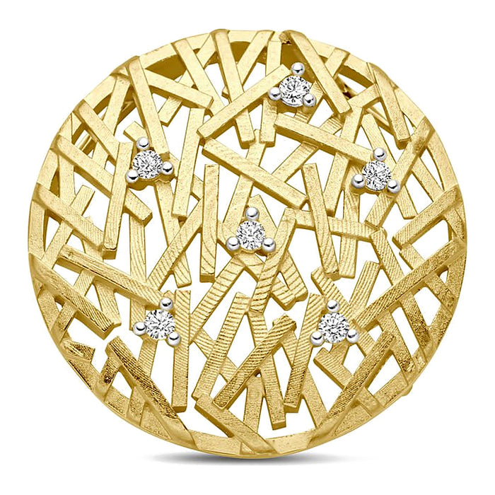 Met diamant hanger - Hutjens - 14k Geelgoud