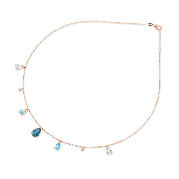 18 karaat rosegouden dames ketting met Topaas - Iris - Ponte Vecchio