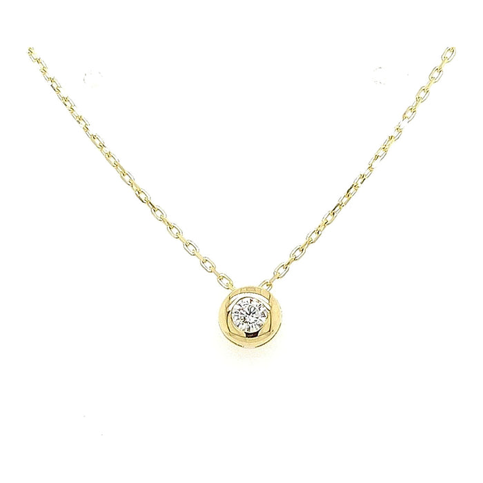 Met diamanthanger - 0,05ct. - Hutjens Diamond - 14k Geelgoud