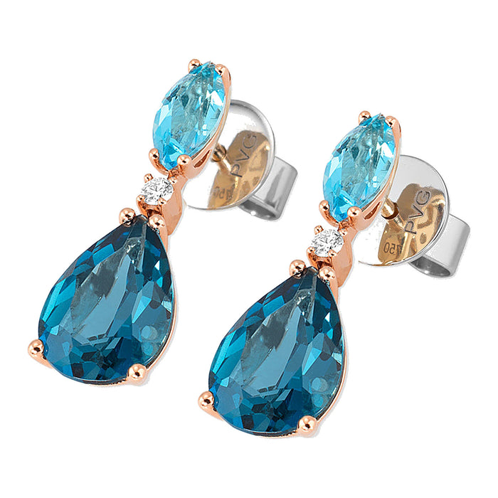 Met Topaas en Diamant - Iris - Ponte Vecchio - 18k Roségoud