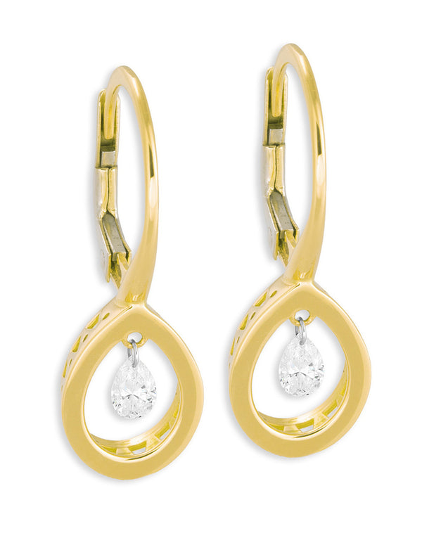 18 karaat geelgouden dames oorsteker - Ponte Vecchio - Vega Drop